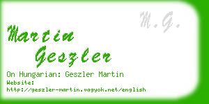 martin geszler business card